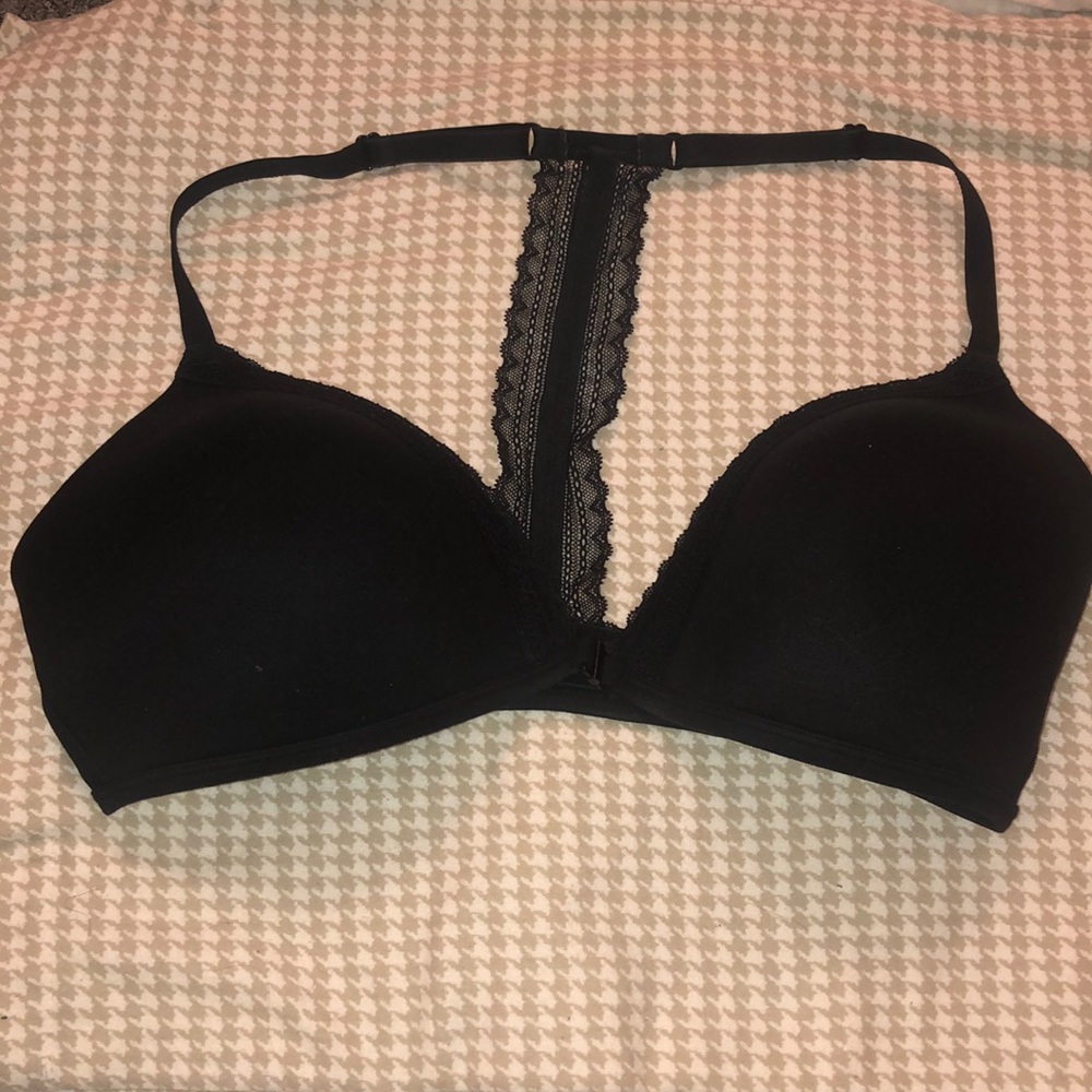 Black racerback bra